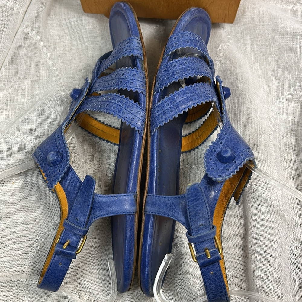 Balenciaga leather gladiator studded sandals stampes sz 39.5 - Picture 14 of 15